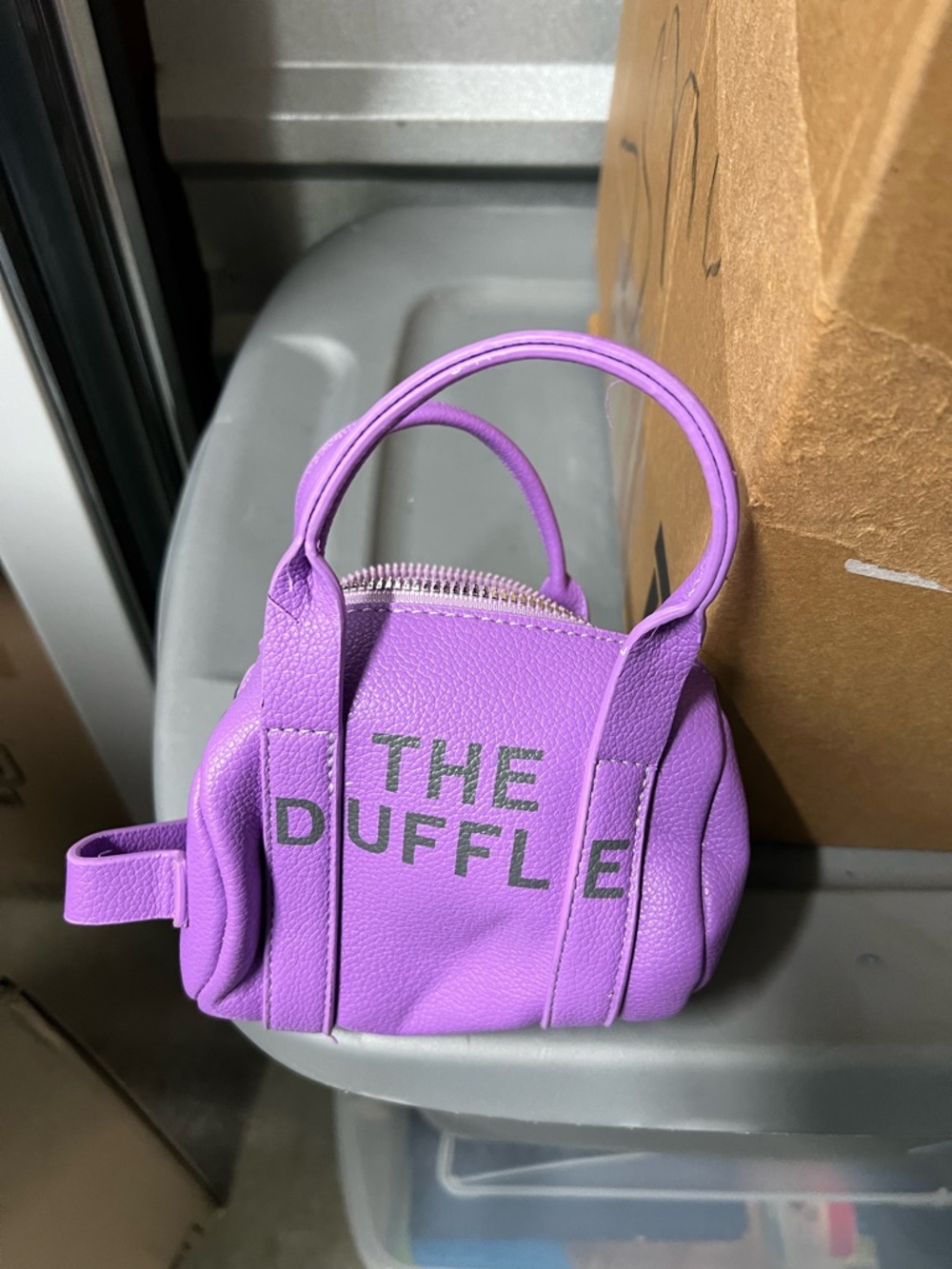 Mini Purple Leather Tote